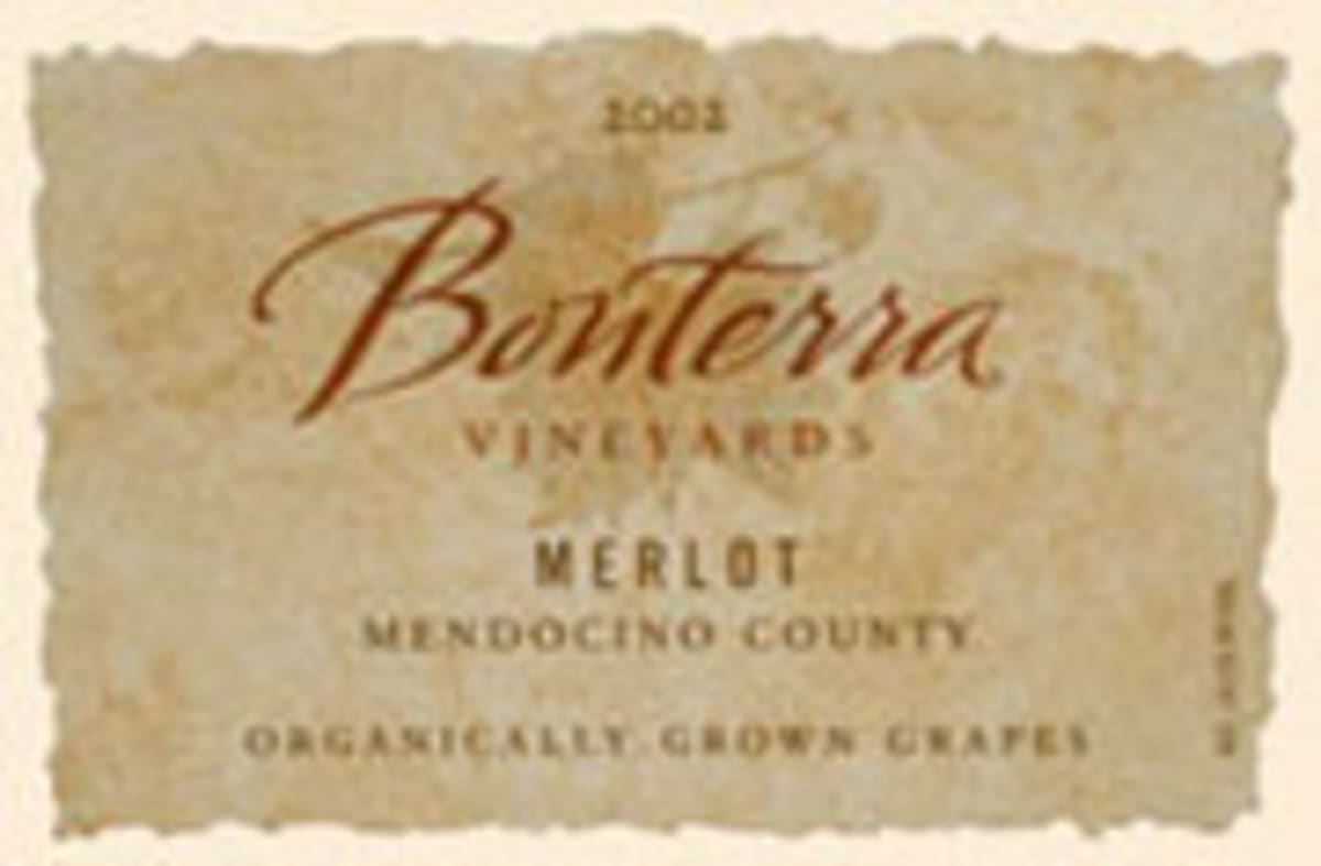 Bonterra Organically Grown Merlot 2002 Front Label