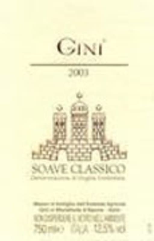 Gini Classico Superiore Soave 2004 Front Label