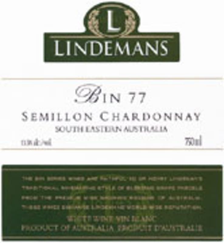 Lindeman’s Bin Series Bin 77 Semillon Chardonnay 2004 Front Label