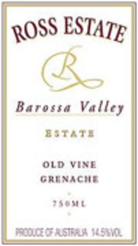 Ross Estate Grenache 2002 Front Label