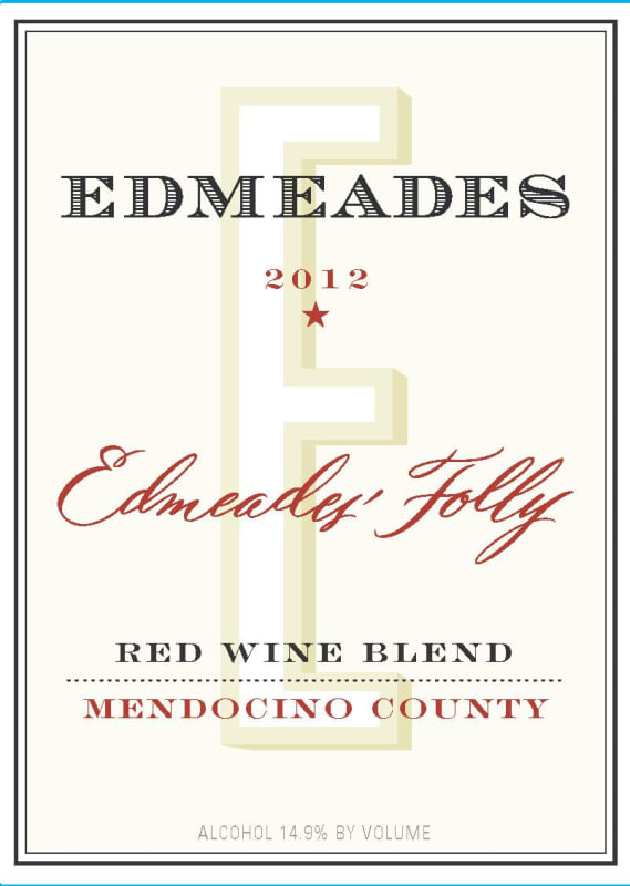 Edmeades Edmeades' Folly Red Blend 2012 Front Label