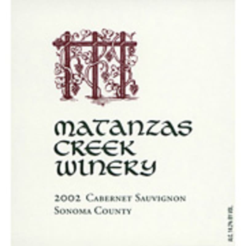 Matanzas Creek Cabernet Sauvignon 2002 Front Label