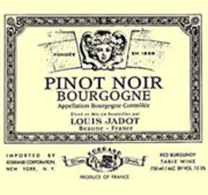 Louis Jadot Bourgogne Pinot Noir 2002 Front Label
