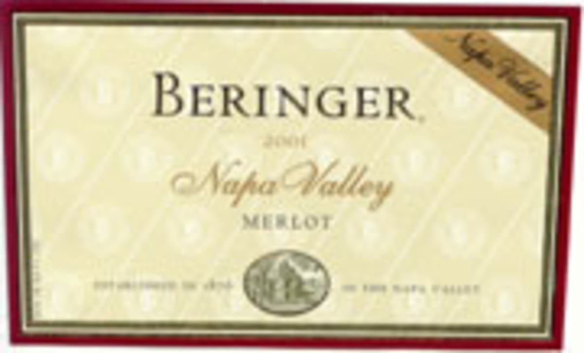 Beringer Napa Valley Merlot 2001 Front Label
