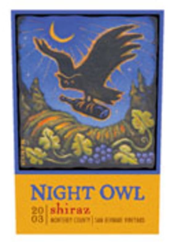 Night Owl Shiraz 2003 Front Label