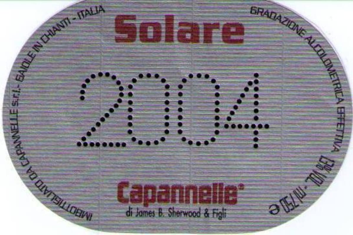 Capannelle Solare 2004 Front Label
