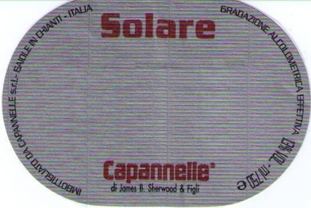 Capannelle Solare 2007 Front Label