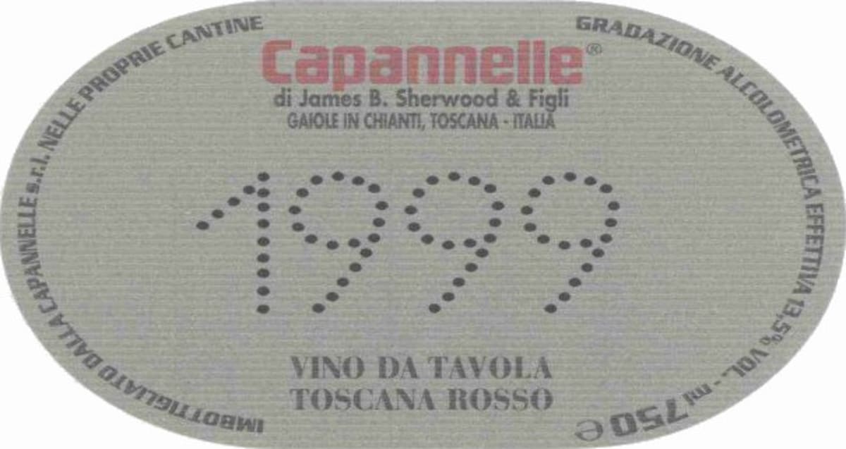 Capannelle Vino da Tavola Rosso 1999 Front Label