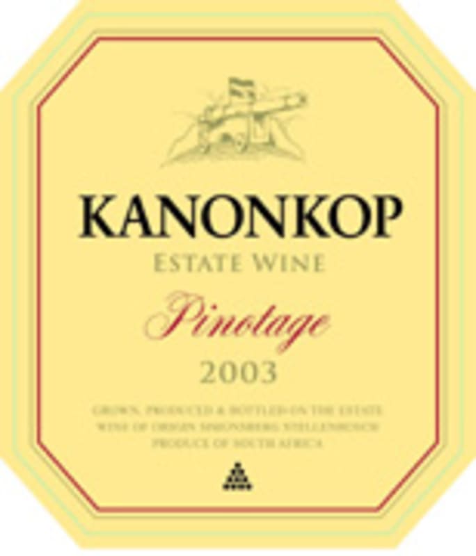Kanonkop Pinotage 2003 Front Label