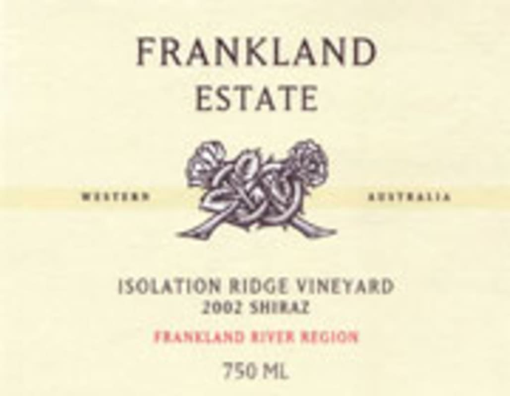 Frankland Estate Isolation Ridge Shiraz 2002 Front Label