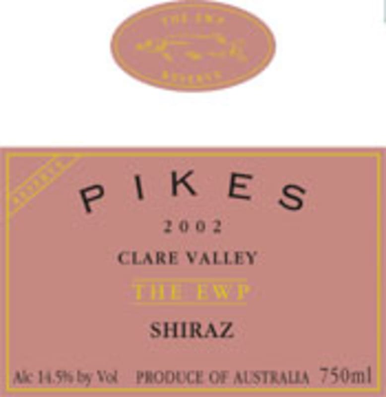 Pikes EWP Shiraz 2002 Front Label