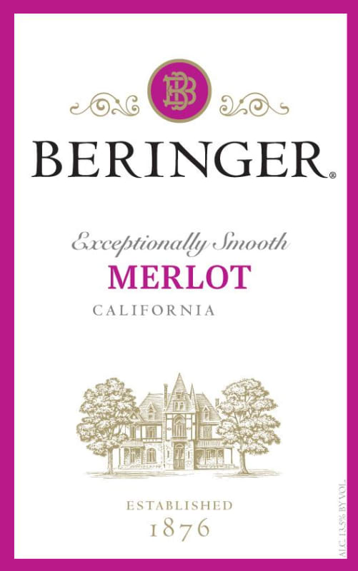 Beringer Merlot 2015 Front Label
