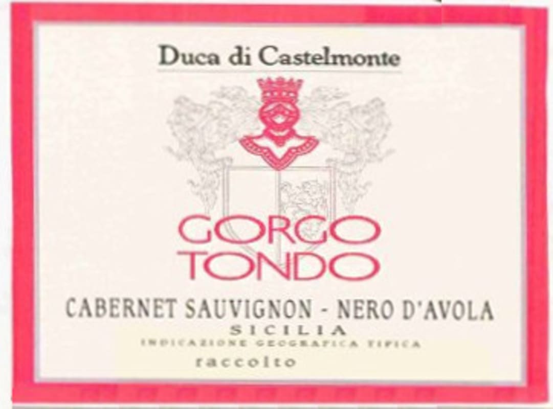 Pellegrino Duca di Castelmonte 'Gorgo Tondo' Nero d'Avola - Cabernet Sauvignon 2012 Front Label