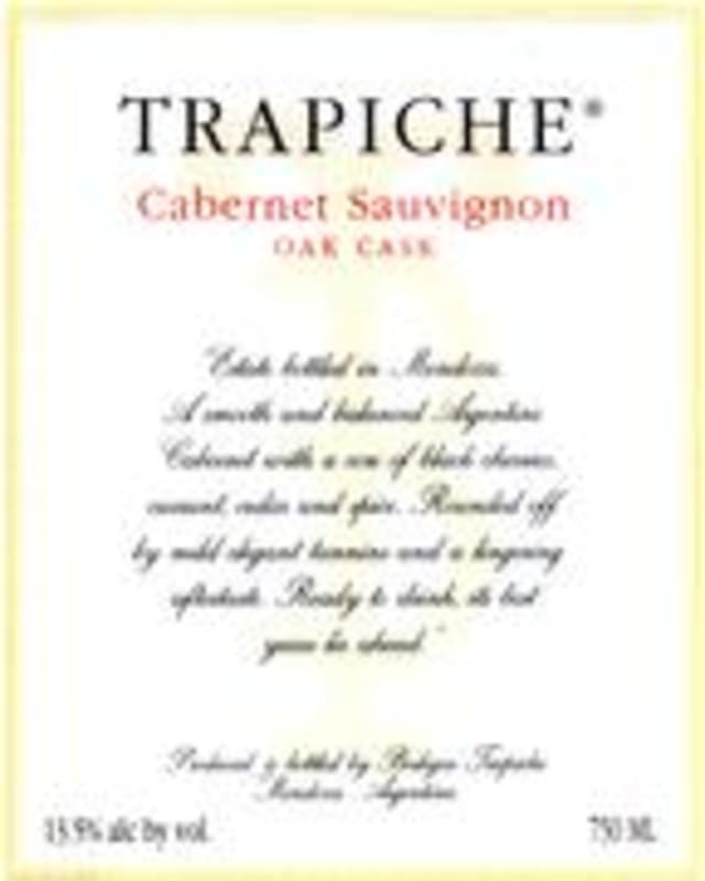 Trapiche Oak Cask Cabernet Sauvignon 1995 Front Label