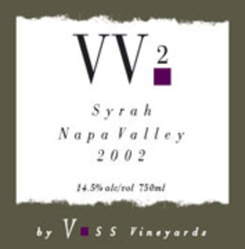 Voss Vineyards VV2 Syrah 2002 Front Label