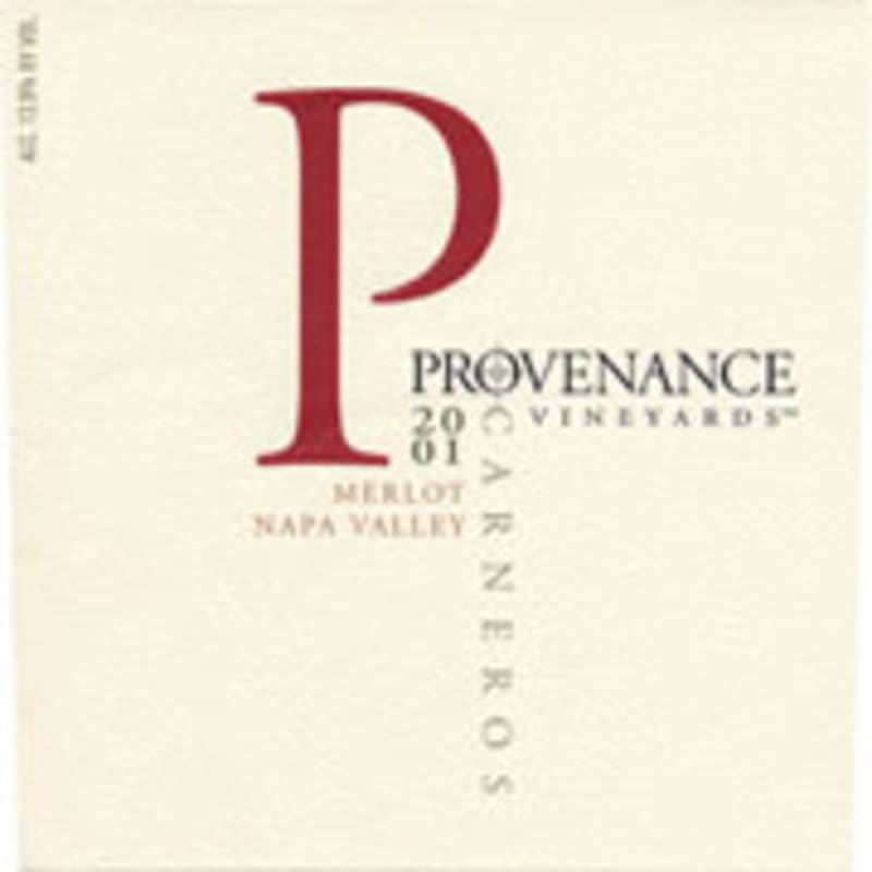 Provenance Vineyards Carneros Merlot (half-bottle) 2001 Front Label