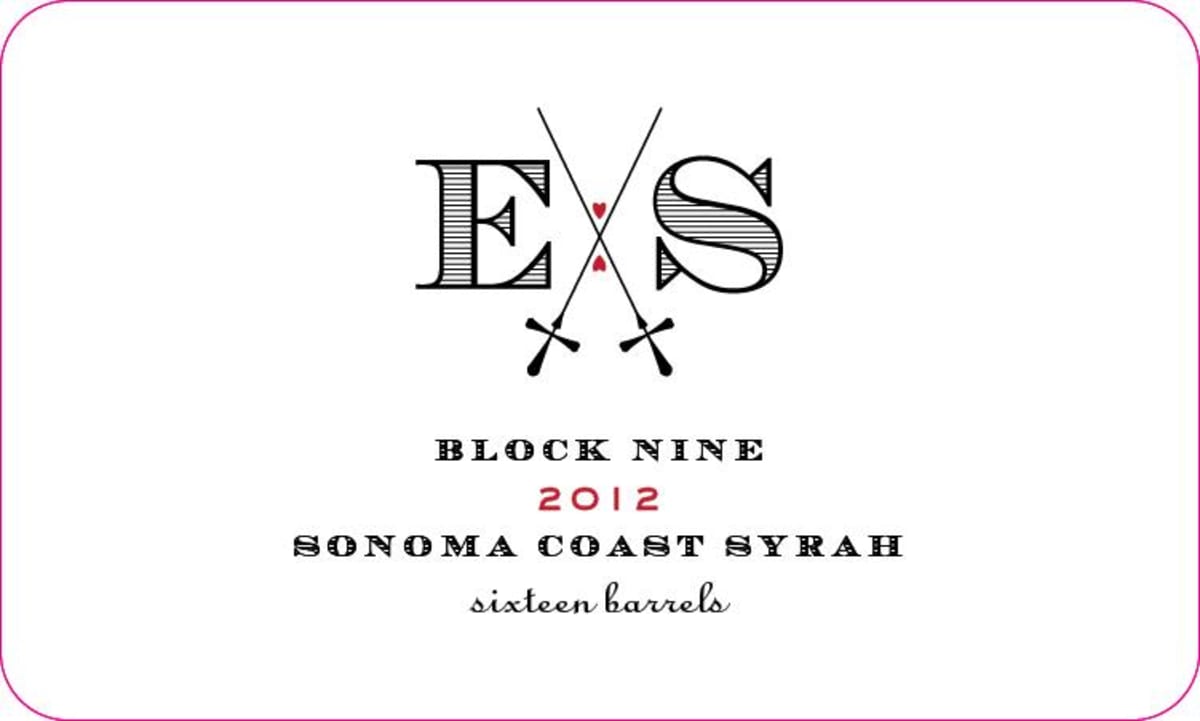 Elizabeth Spencer E x S Block Nine Syrah 2012 Front Label