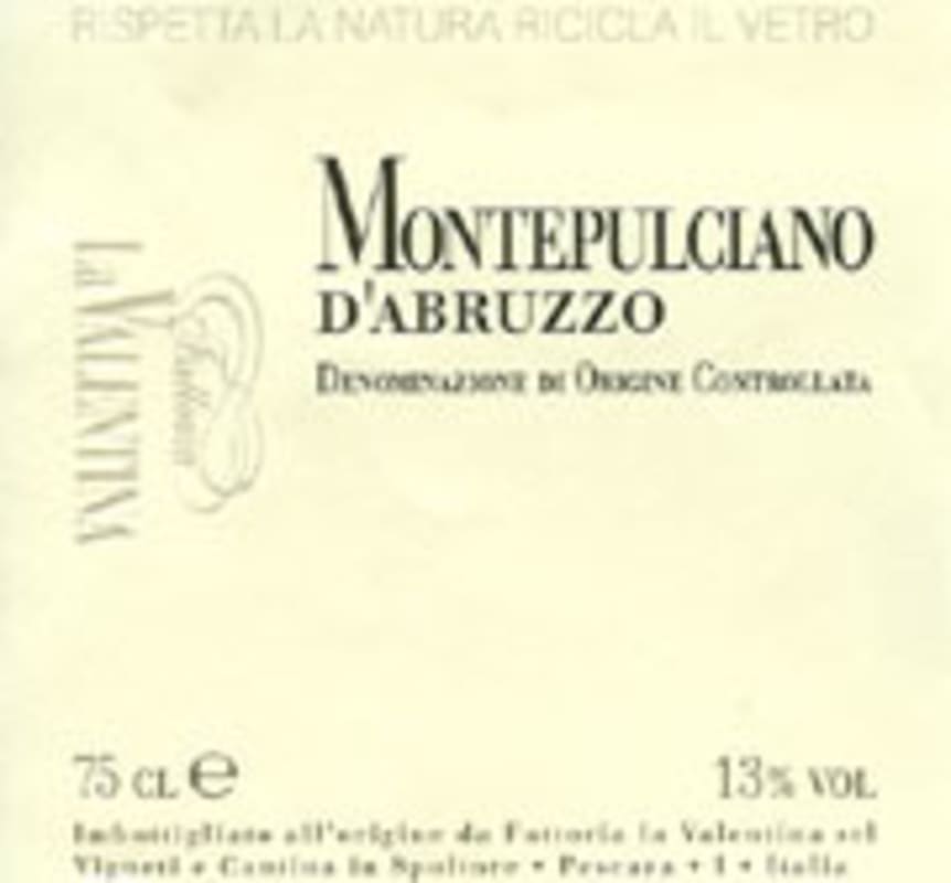 La Valentina Montepulciano d'Abruzzo 2003 Front Label