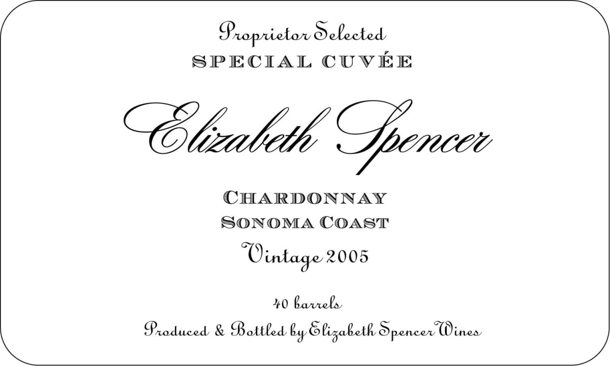 Elizabeth Spencer Special Cuvee Chardonnay 2005 Front Label
