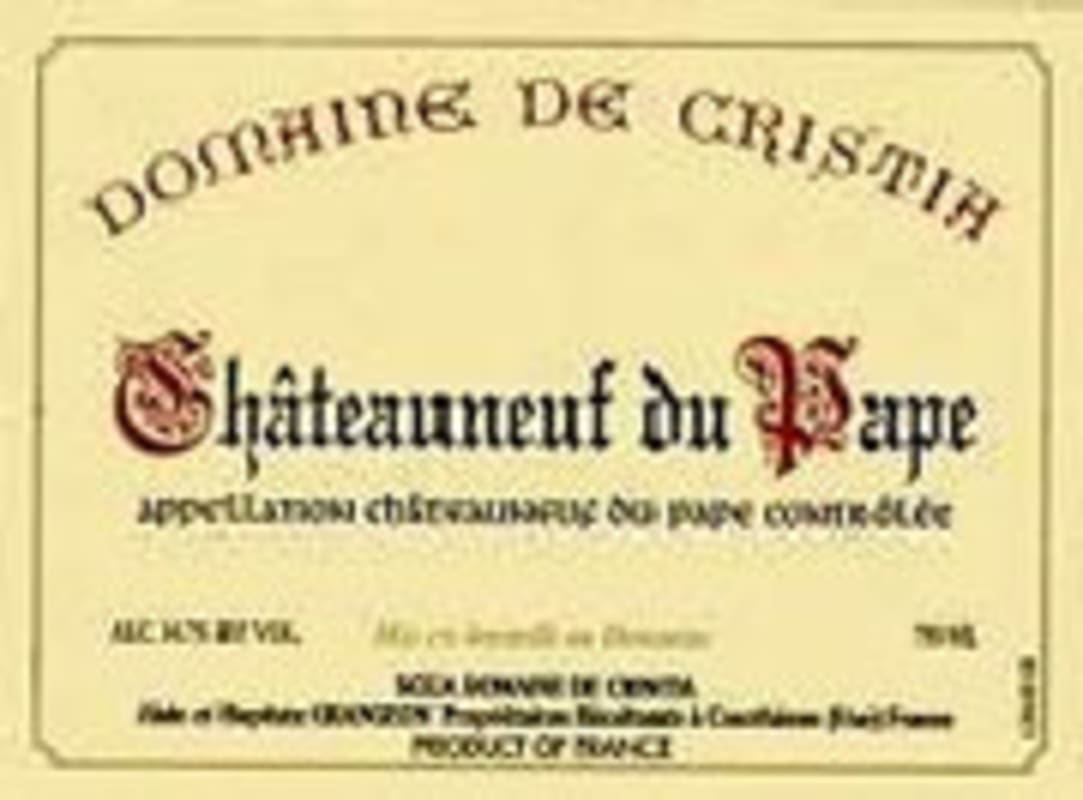 Domaine de Cristia Chateauneuf-du-Pape 2003 Front Label