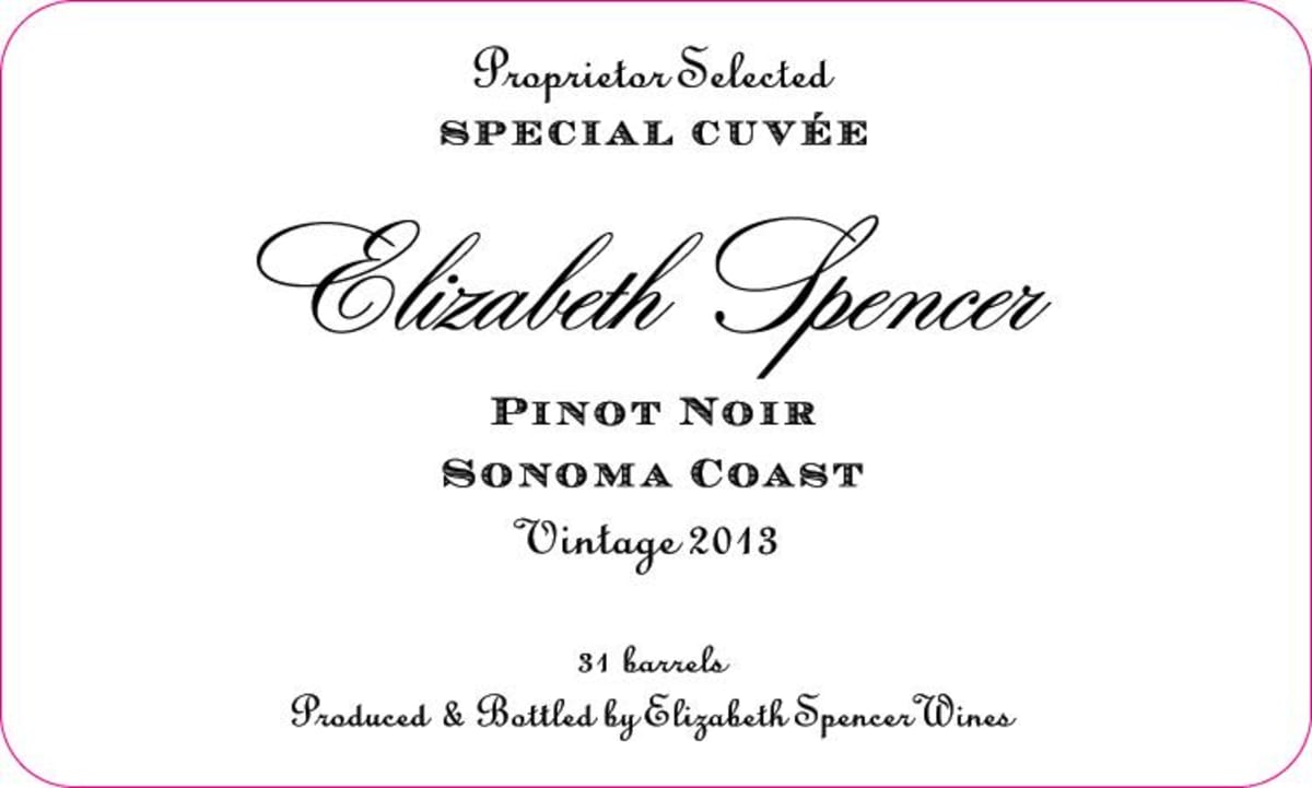 Elizabeth Spencer Special Cuvee Pinot Noir 2013 Front Label