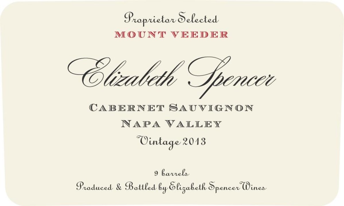 Elizabeth Spencer Mount Veeder Cabernet Sauvignon 2013 Front Label