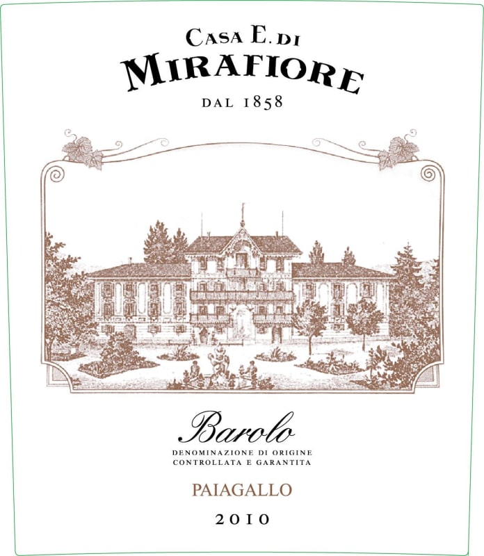 Mirafiore Paiagallo Barolo 2010 Front Label