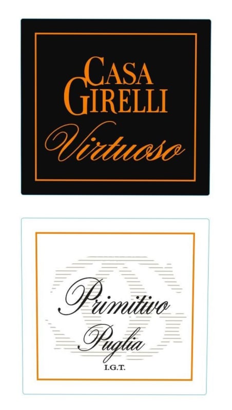 Casa Girelli Puglia Virtuoso Primitivo 2012 Front Label