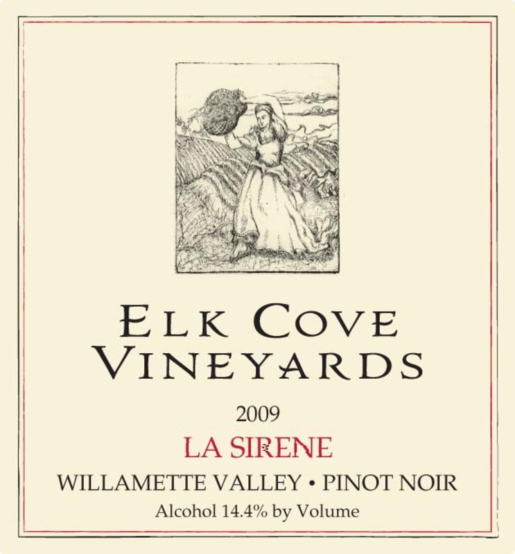 Elk Cove La Sirene Pinot Noir 2009 Front Label
