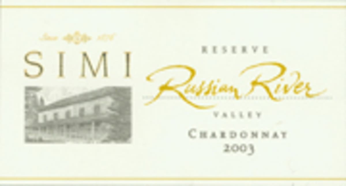 Simi Reserve Chardonnay 2003 Front Label