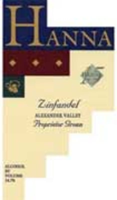 Hanna Alexander Valley Zinfandel 2003 Front Label