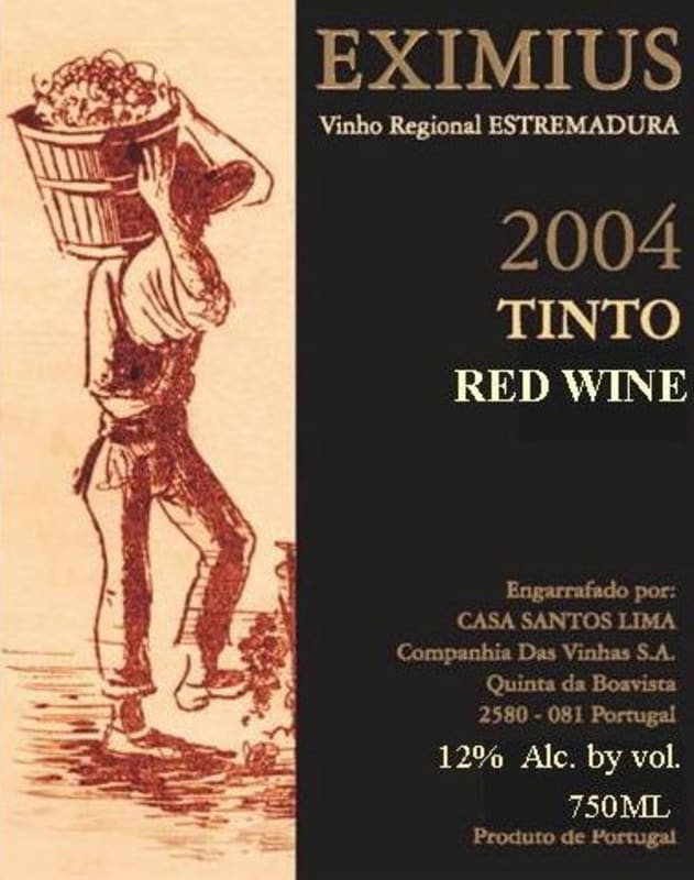 Casa Santos Lima Eximius Tinto 2004 Front Label