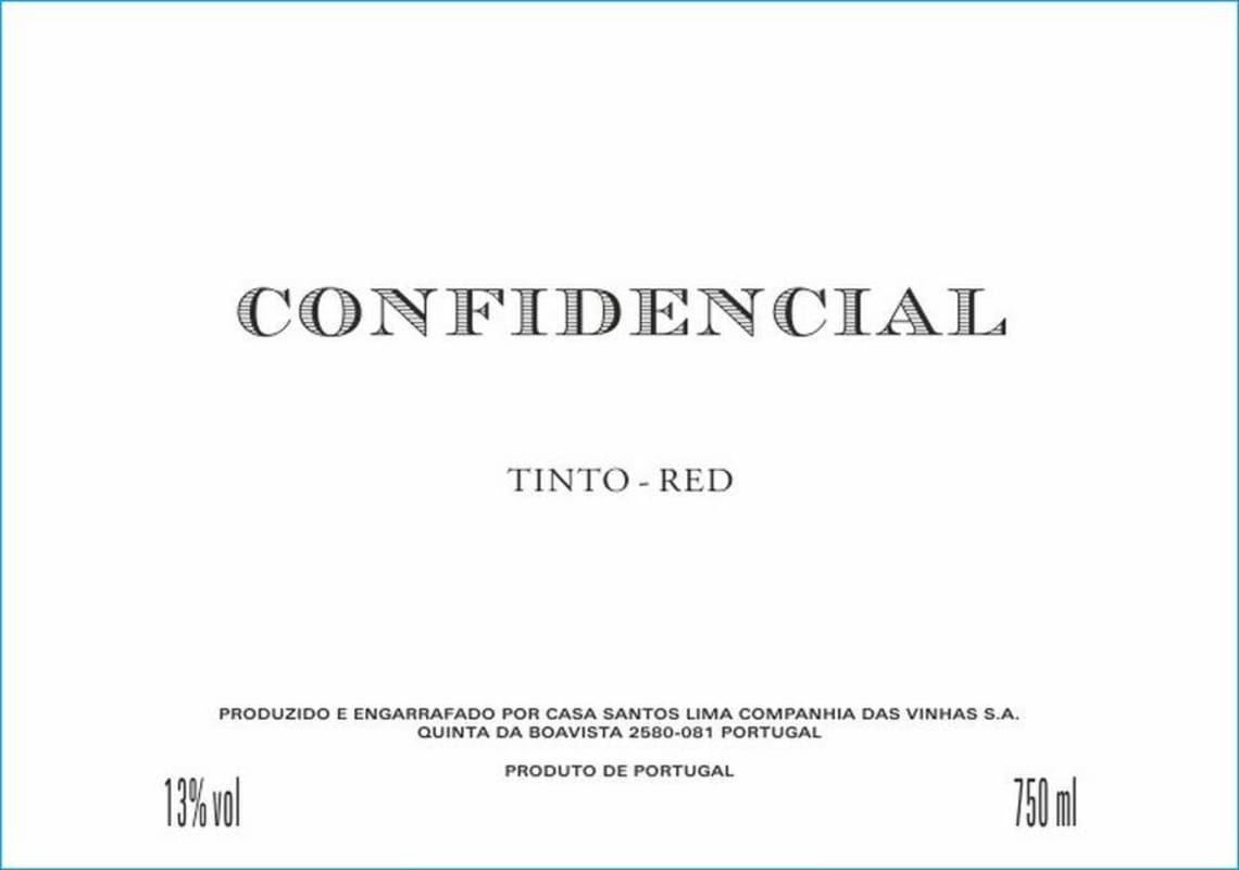 Casa Santos Lima Confidencial Tinto 2014 Front Label