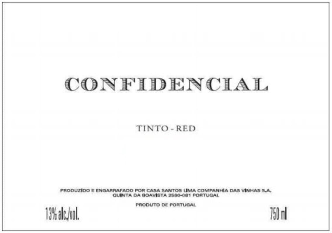 Casa Santos Lima Confidencial Tinto 2010 Front Label