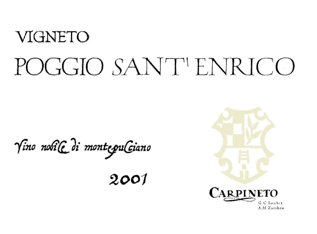 Carpineto Poggio Sant' Enrico Vino Nobile di Montepulciano 2001 Front Label