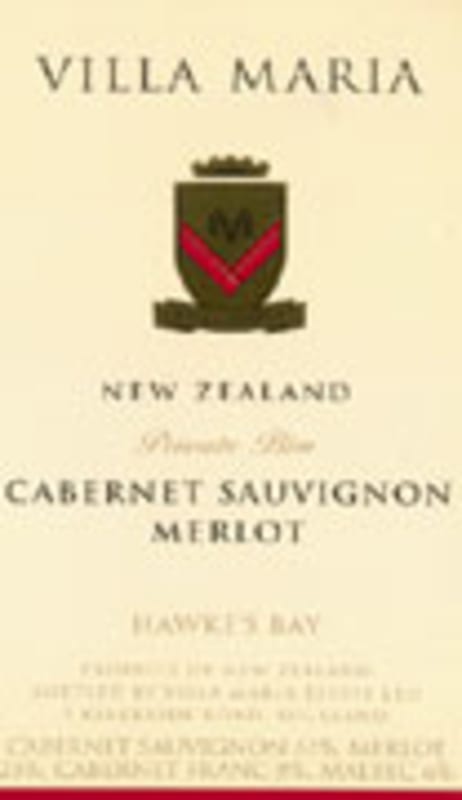Villa Maria Private Bin Cabernet Sauvignon-Merlot 2004 Front Label