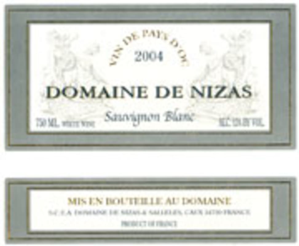 Domaine de Nizas Sauvignon Blanc 2004 Front Label