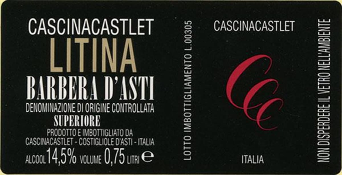 Cascina Castlet Litina Barbera D'Asti 2007 Front Label