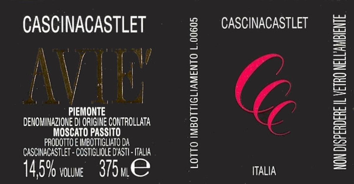 Cascina Castlet Avie Moscato 2008 Front Label