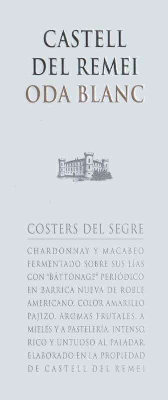 Castell del Remei Costers del Segre Oda Blanc 2008 Front Label