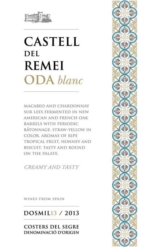 Castell del Remei Costers del Segre Oda Blanc 2013 Front Label