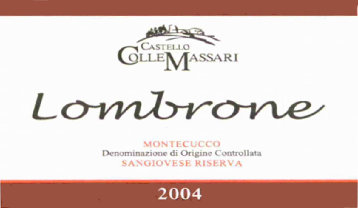 ColleMassari Lombrone Montecucco Riserva 2004 Front Label