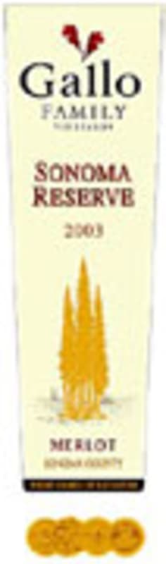 Gallo of Sonoma Merlot 2003 Front Label