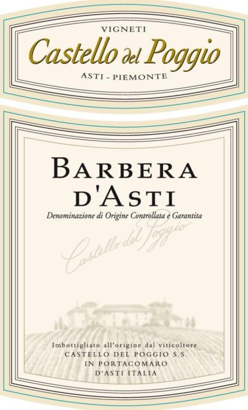 Castello del Poggio Barbera d'Asti 2012 Front Label