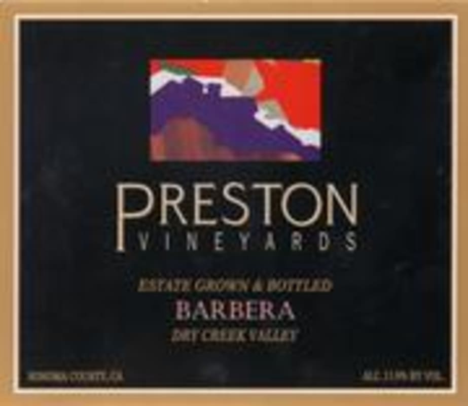 Preston Vineyards Barbera 1996 Front Label