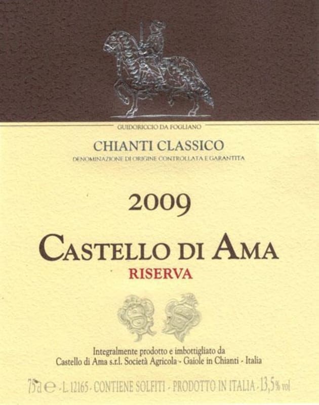 Castello di Ama Chianti Classico Riserva 2009 Front Label