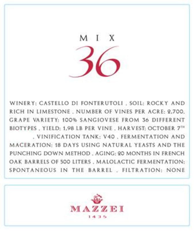 Mazzei Fonterutoli Toscana Mix 36 2011 Front Label