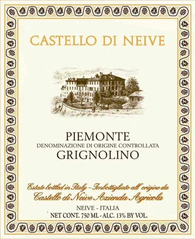 Castello di Neive Grignolino 2014 Front Label