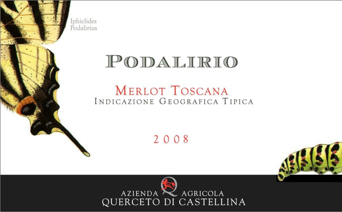Castello di Querceto Podalirio Merlot 2008 Front Label