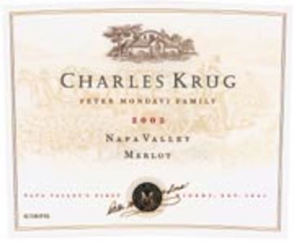Charles Krug Napa Valley Merlot 2002 Front Label